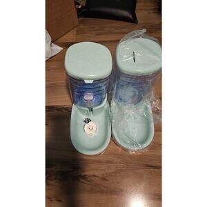 Automatic Dog Cat Feeder and Water Dispenser Gravity Large Capacity 1 Gallon x 2